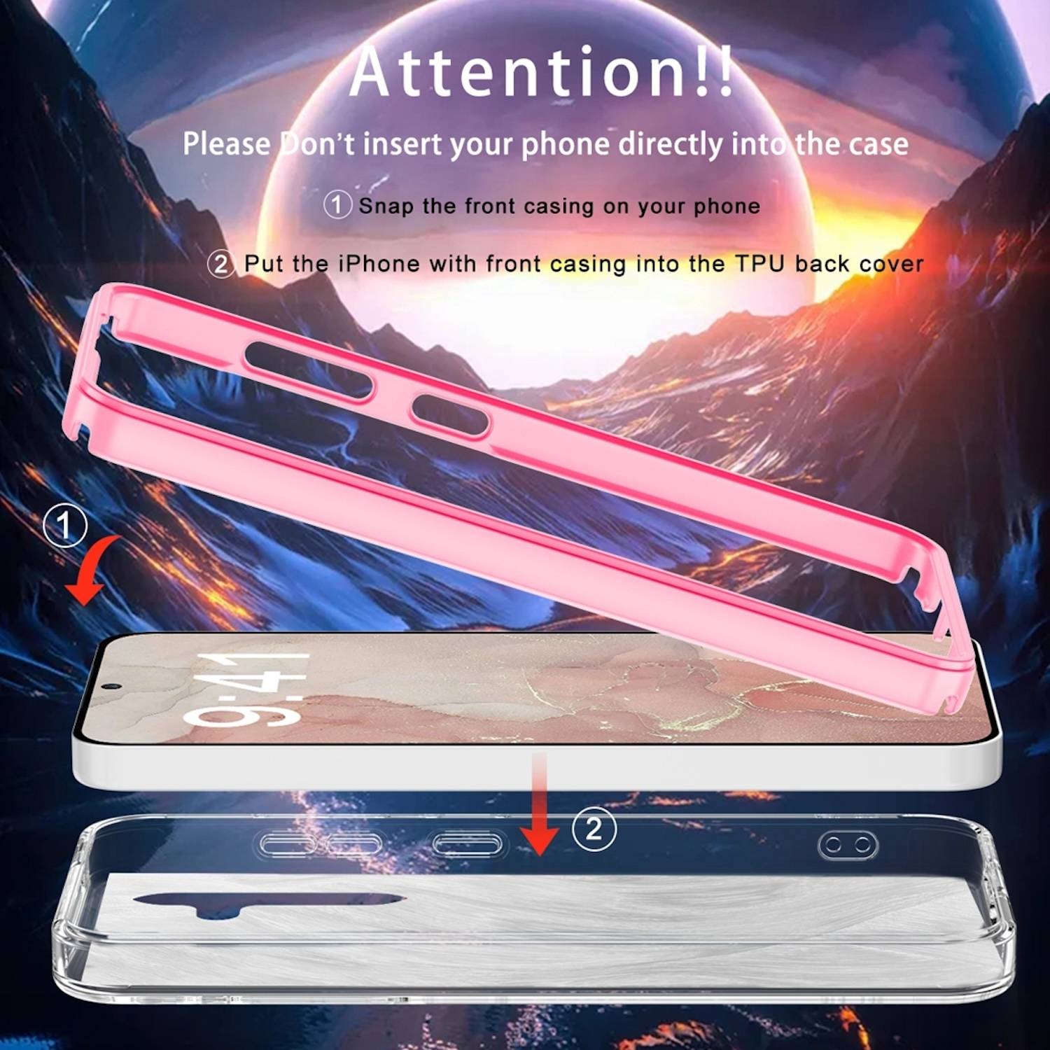 Für Samsung Galaxy S24 Feder Design Bumper TPU Schutz Hülle Case Rosa