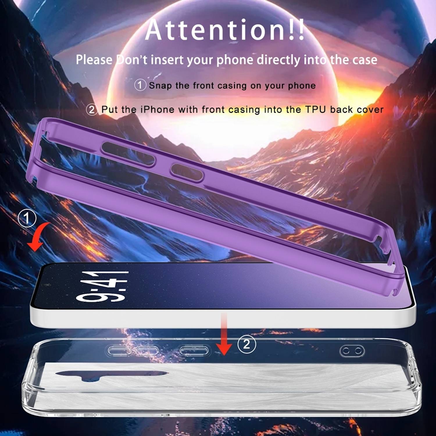 Für Samsung Galaxy S24 Feder Design Bumper TPU Schutz Hülle Case Lila