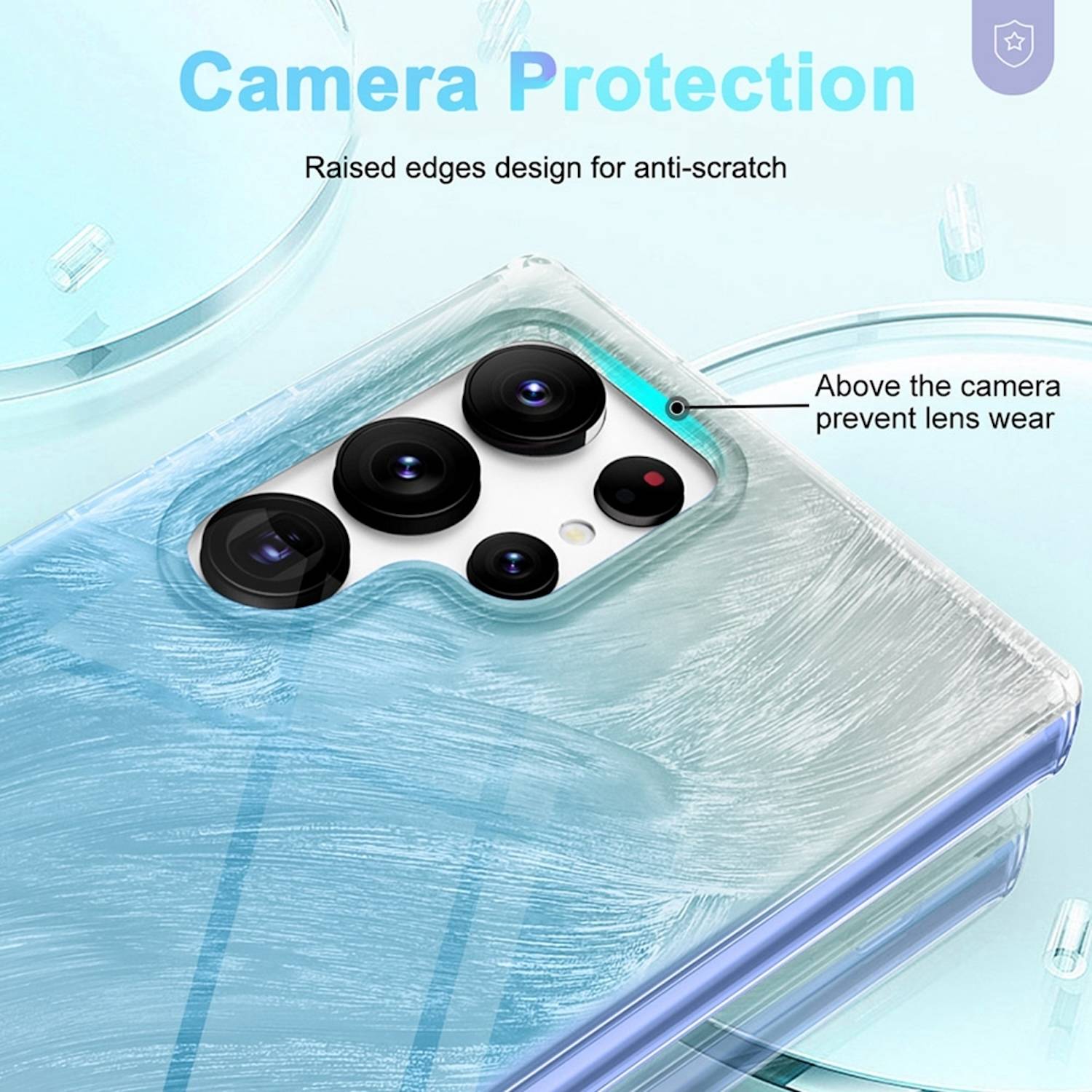 Für Samsung Galaxy S24 Ultra Feder Design Bumper TPU Schutz Hülle Blau