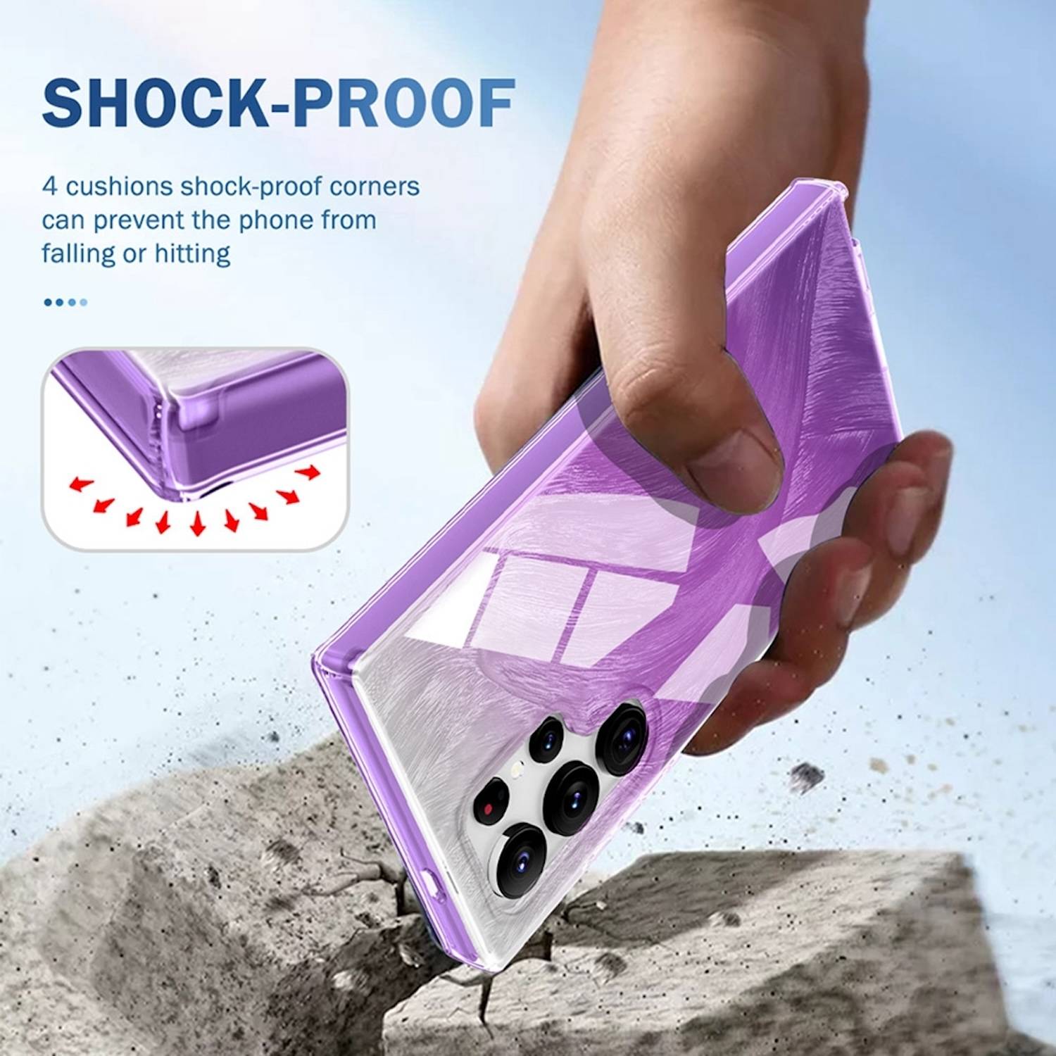 Für Samsung Galaxy S24 Ultra Feder Design Bumper TPU Schutz Hülle Lila