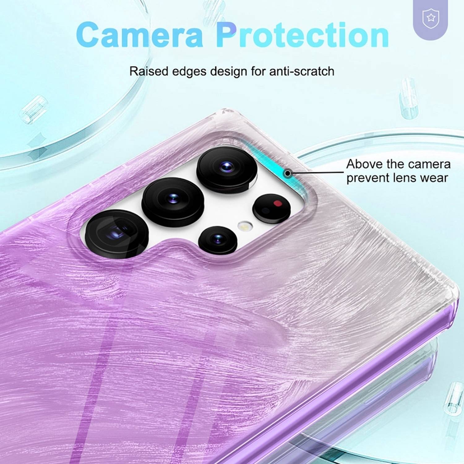 Für Samsung Galaxy S24 Ultra Feder Design Bumper TPU Schutz Hülle Lila