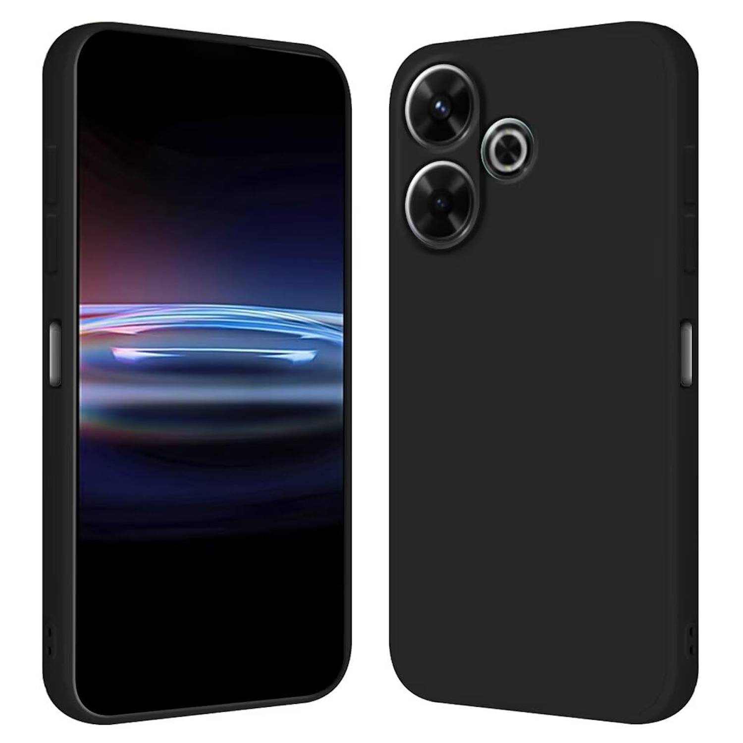 Für Xiaomi Redmi 13 4G / Poco M6 4G Silikon TPU Schutz Hülle Schwarz