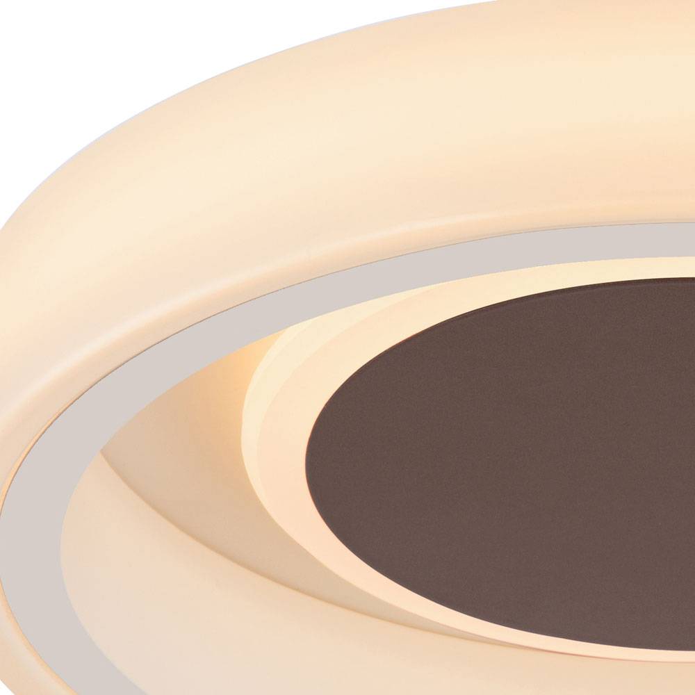 LED Deckenlampe Esszimmerleuchte Deckenleuchte Schlafzimmerleuchte Wohnzimmerlampe Flurleuchte, Metall Acryl braun weiß, 1x LED 30W 1900Lm 3000K