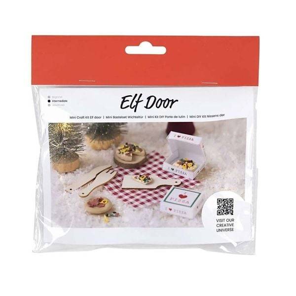 Creativ Company DIY Sets Miniaturen Mini Kreativ Set Wichteltür, Pizza, Kreativ Box