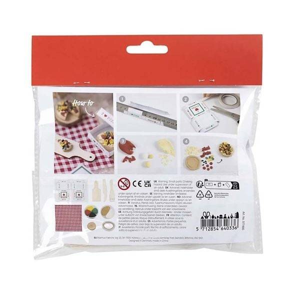 Creativ Company DIY Sets Miniaturen Mini Kreativ Set Wichteltür, Pizza, Kreativ Box