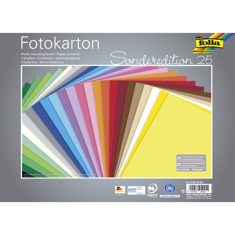 folia Fotokarton, (B)250 x (H)350 mm, 300 g/qm, sortiert