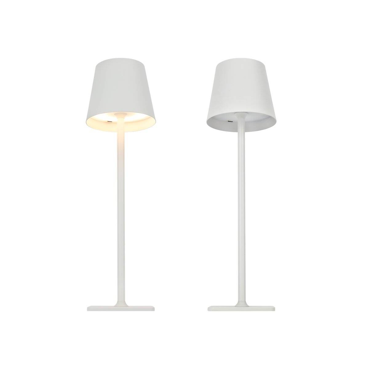 Tischleuchte TAZA 3,5W LED Akku Lampe | 400lm | CCT | IP54 | Weiß | Touch-Dimmer | 2x2000mAh | Indoor & Outdoor