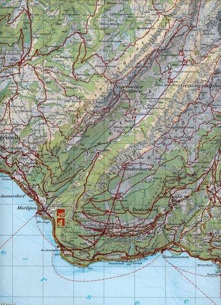 Swisstopo 1 : 33 333 Thunersee Brienzersee