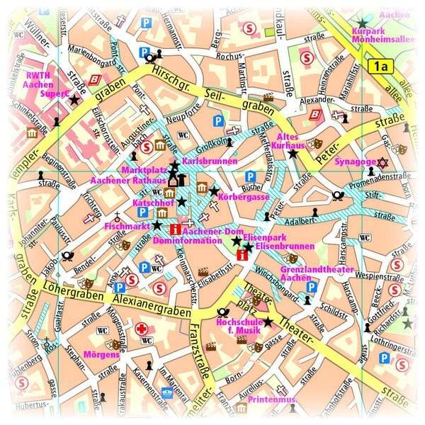 Aachen. Stadtplan 1:14 000