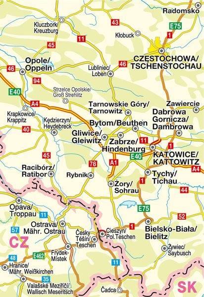 Höfer Polen PL007. Oberschlesien 1 : 200 000. Straßenkarte