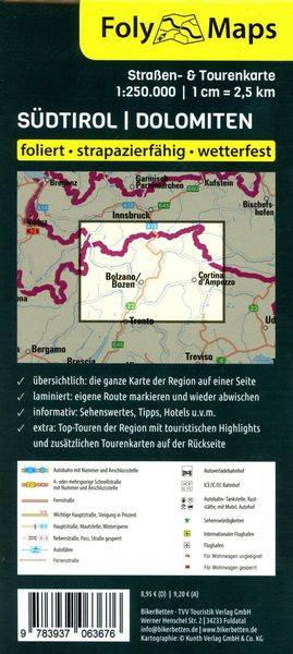 FolyMaps Südtirol Dolomiten 1:250 000