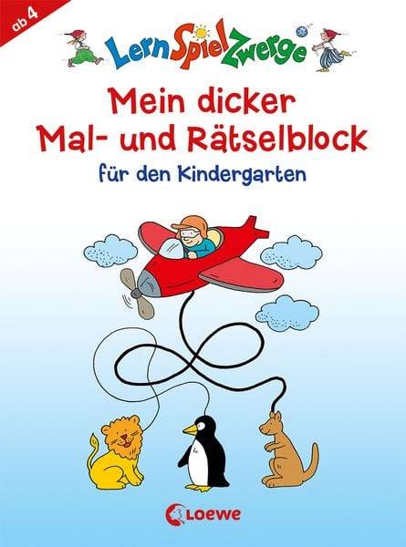 LernSpielZwerge - Mein dicker Mal- und Rätselblock für den Kindergarten