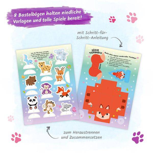 Trötsch Beschäftigungsbuch Malbuch Bastelbuch Tierbabys