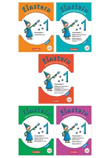 Einstern 1. Themenhefte 1-5 und Kartonbeilagen im Paket. Verbrauchsmaterial. Bayern