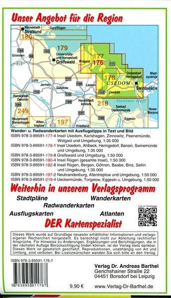 Radwander- und Wanderkarte Insel Usedom