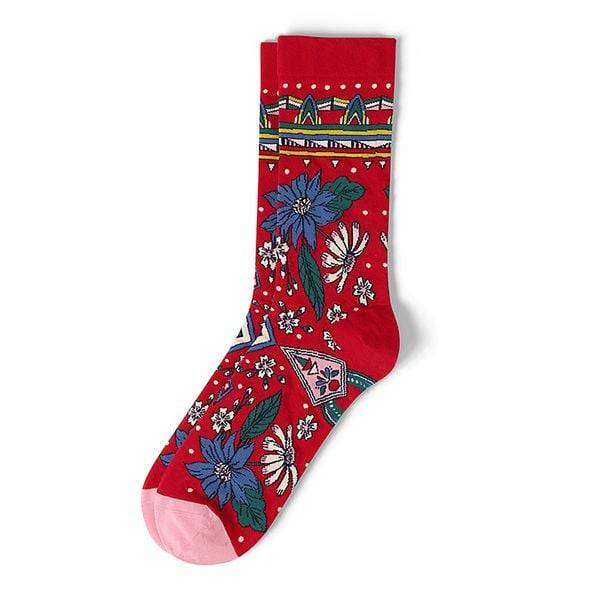 Socken Frida Kahlo „Red Flowers“, rot, Gr. 35-38