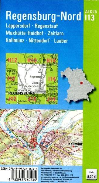 ATK25-I13 Regensburg-Nord (Amtliche Topographische Karte 1:25000)
