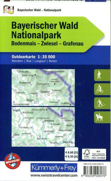 Bayerischer Wald Nationalpark, Nr. 54, Outdoorkarte 1:35 000