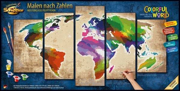 Schipper Malen-nach-Zahlen - Polyptychon - Colorful World