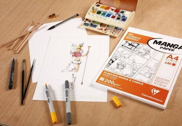 Papier für Manga, Packung/Etui mit 40 Blatt A4 200g