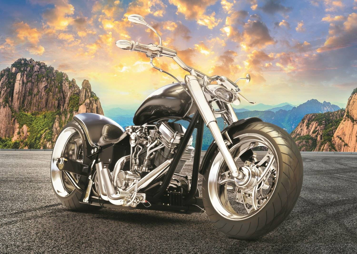 TREFL Black Motorbike Puzzle 500 Teile