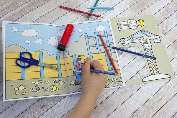 Wir basteln! - Malen, Ausschneiden, Kleben - Baustelle