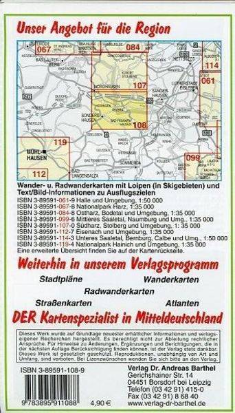 Naturpark Kyffhäuser, Sondershausen und Umgebung 1 : 35 000. Radwander-und Wanderkarte