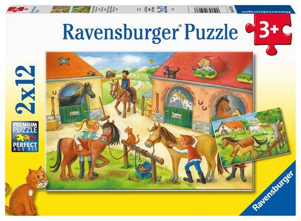 Puzzle Ravensburger Ferien auf dem Pferdehof 2 X 12 Teile