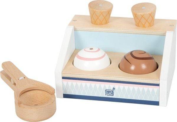 Small foot 12416 - Eistheke kompakt fresh, Holz, Zubehör für Kinderküche und Kaufladen, Spielset