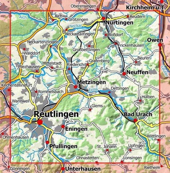 Reutlingen - Bad Urach 1 : 25 000, Blatt 52-538