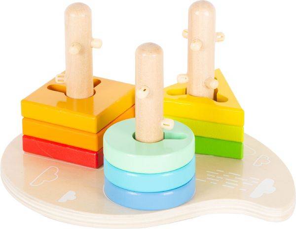 Small foot 11190 - Motorik-Steckspiel Formen und Farben, Holz, 10-teilig, play&learn