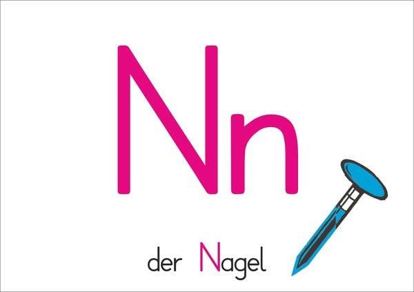 Das bunte Kinder-ABC in Druckschrift mit Artikeln