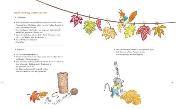 Herbstlaub und Laternenlicht