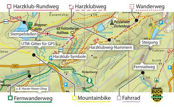 Ostharz 1 : 30 000 Wander- und Fahrradkarte