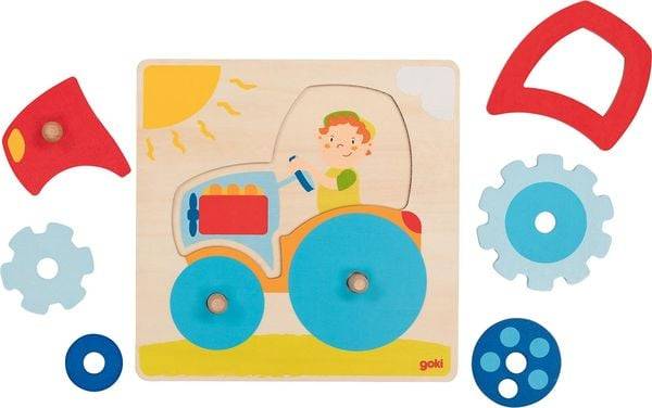 Goki 57702 - Steckpuzzle Traktor