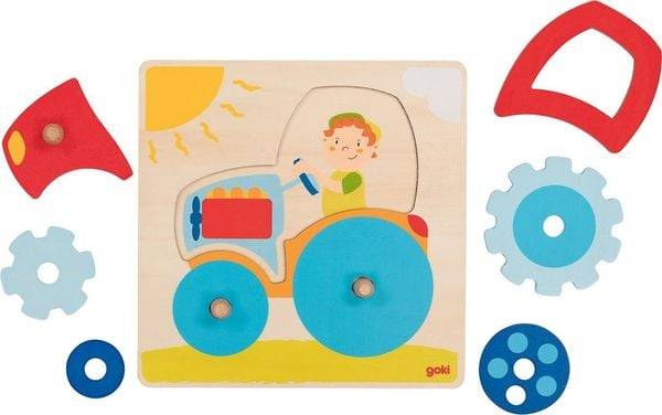 Goki 57702 - Steckpuzzle Traktor