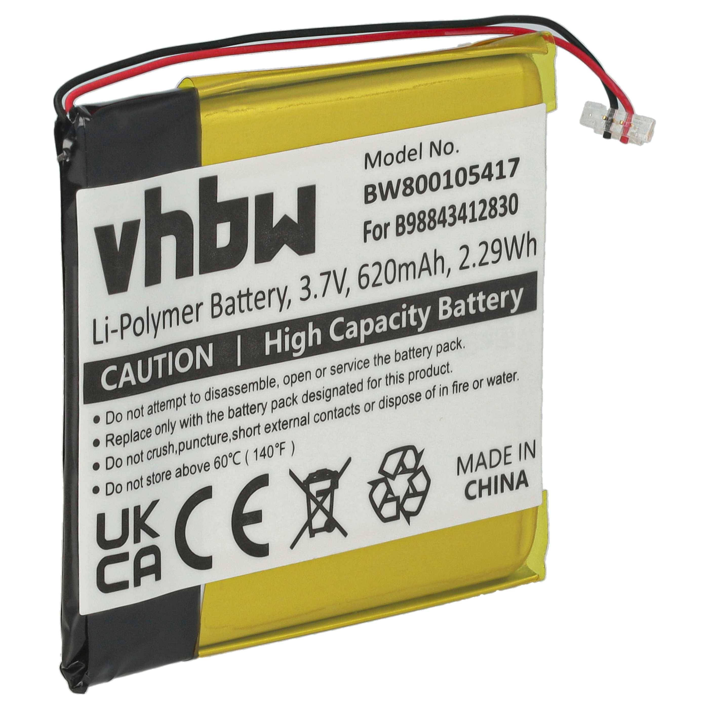 vhbw 1x Akku kompatibel mit Samsung SEC-YPQ1(B), YP-Q1 16, YP-Q1 4G, YP-Q1 8G MP3-Player Musik Player (620 mAh, 3,7 V, Li-Polymer)