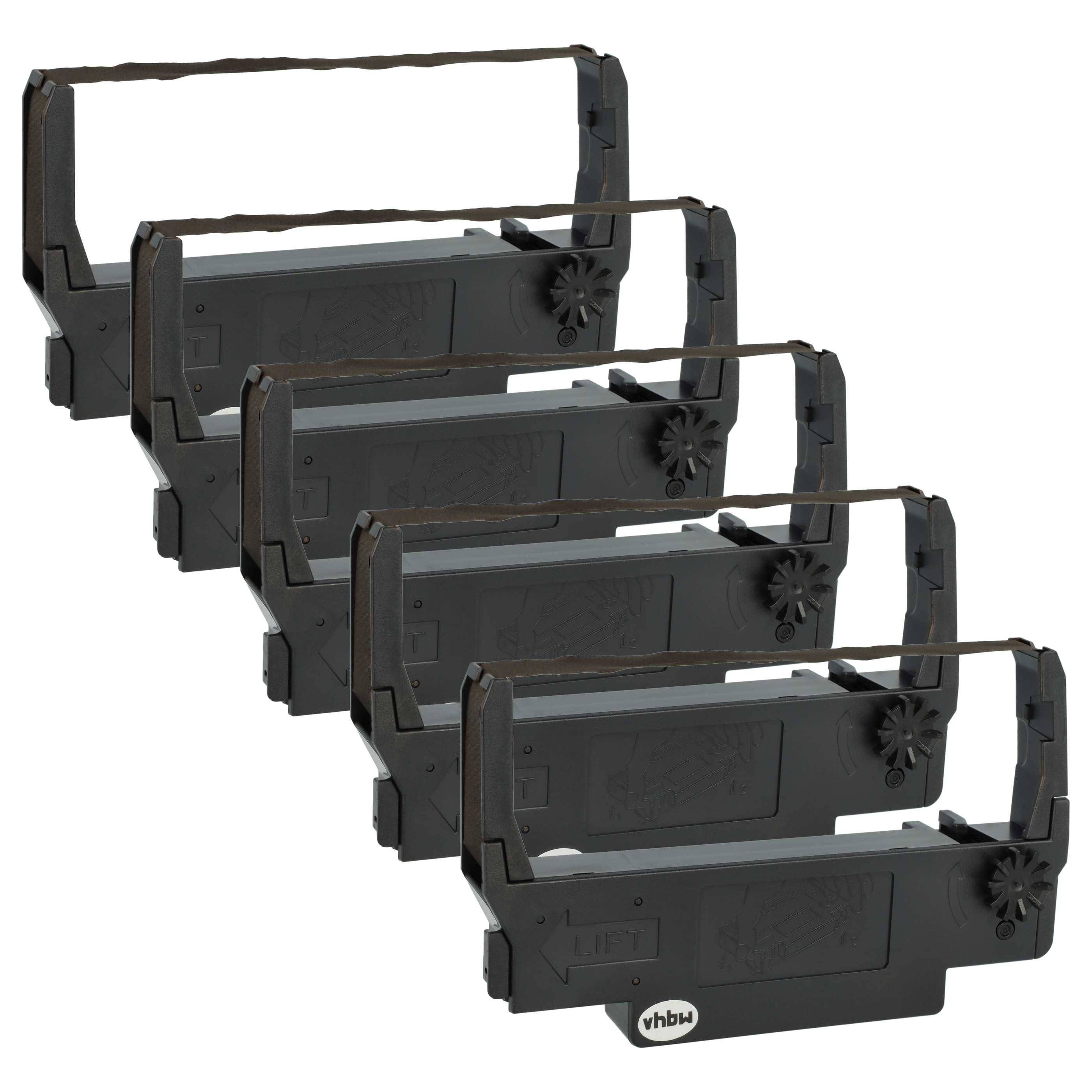 vhbw 5x Farbband Schriftband kompatibel mit Epson TM-U220B | TM-U220D, TM-U220A, TM-U210D, TM-U 220 Nadeldrucker, Bondrucker - Lila