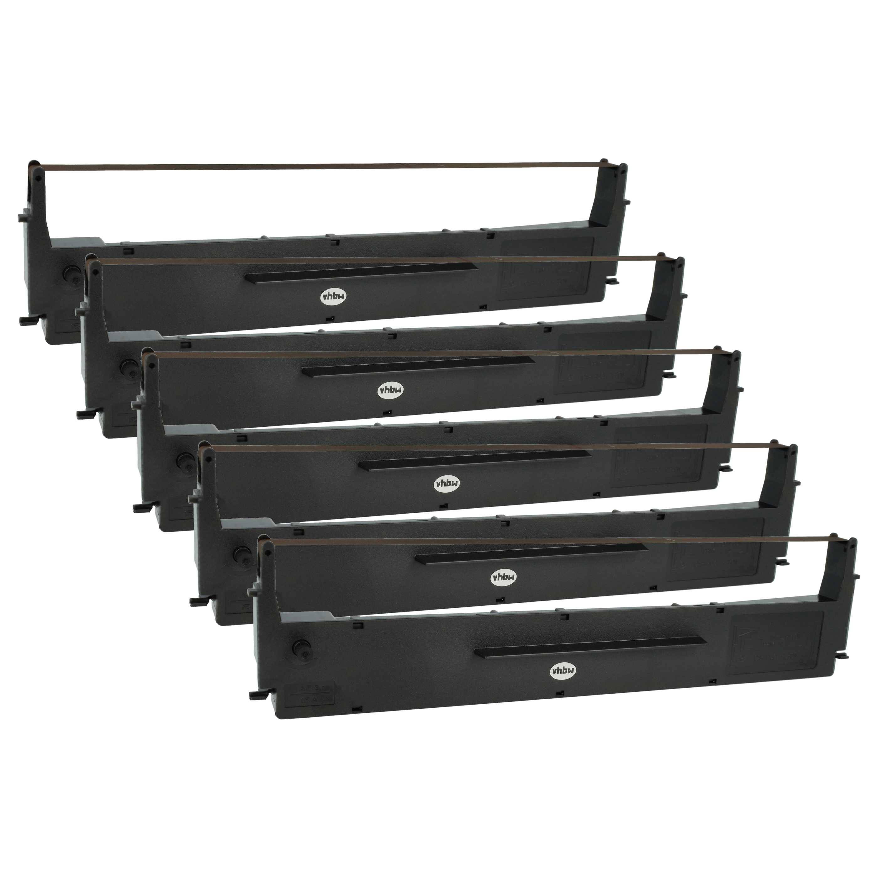 vhbw 5x Farbband Schriftband kompatibel mit Epson LQQ400+ | LX800, LX300, LX400, LX850, LX810, M3210 Nadeldrucker, Bondrucker - Lila