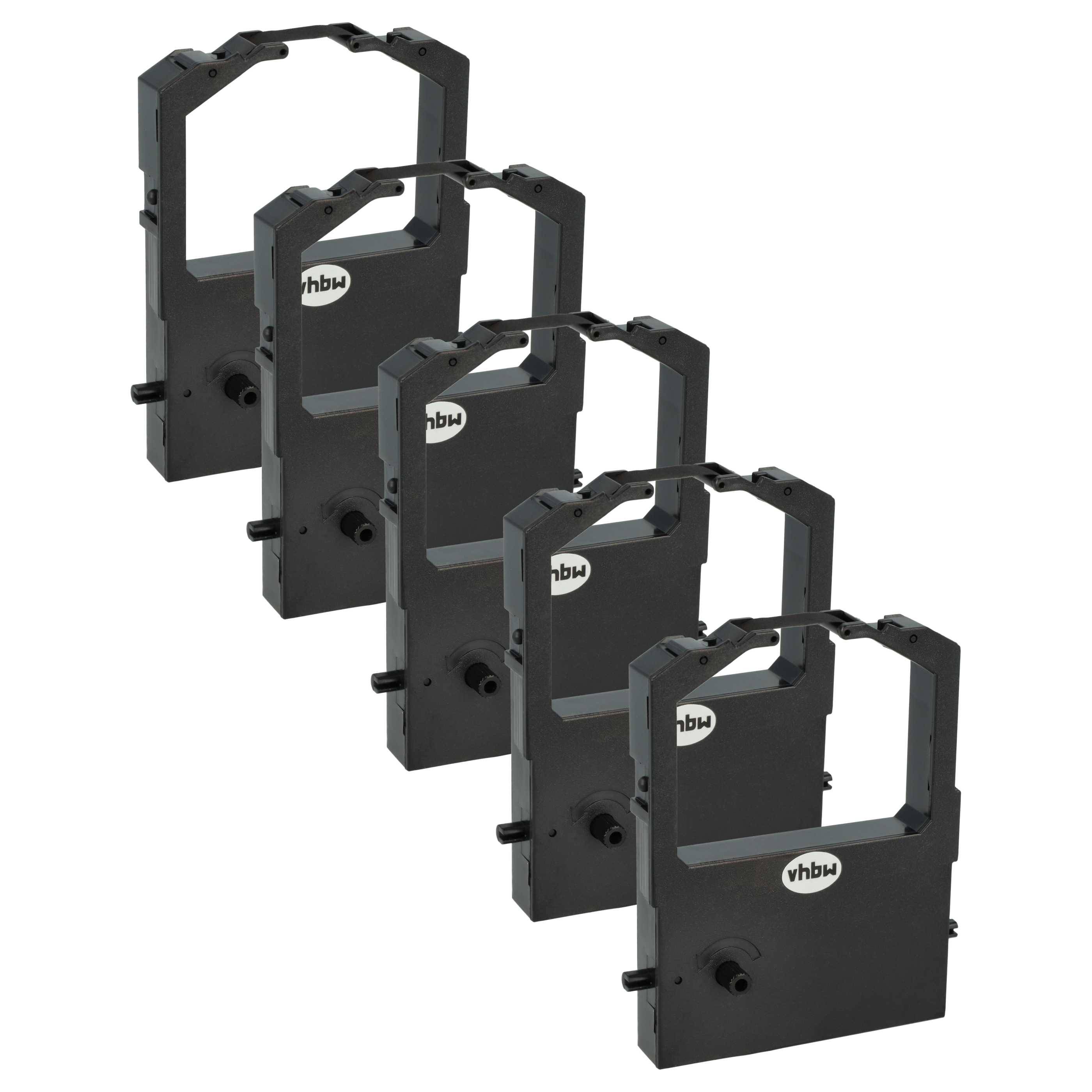 vhbw 5x Farbband Schriftband Ersatz für Epson C13S015032, S015032 für Nadeldrucker, Bondrucker - Schwarz