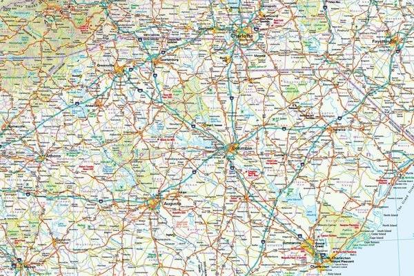Reise Know-How Landkarte USA 9 Südost 1 : 1.250.000: Missouri, Kentucky, West Virginia, South Carolina, ...