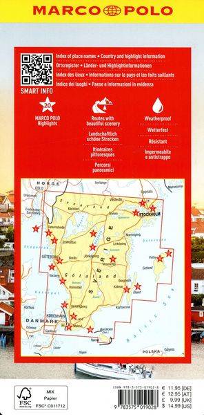 MARCO POLO Reisekarte Schweden Süd 1:325.000