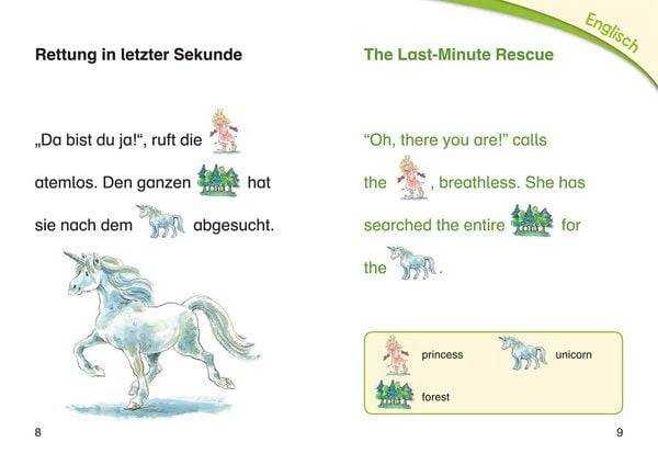 Bildermaus - Mit Bildern Englisch lernen- Geschichten vom kleinen Einhorn - Little Unicorn Stories