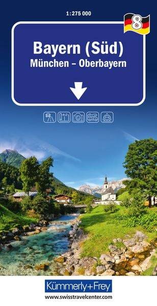 Bayern (Süd) Nr. 8 Regionalkarte Deutschland 1:275 000