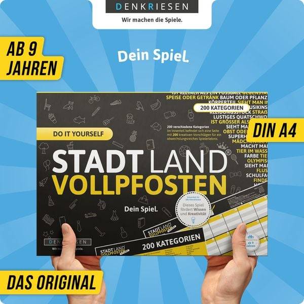 Denkriesen - Stadt Land Vollpfosten® Do It Yourself Edition – "Dein Spiel."