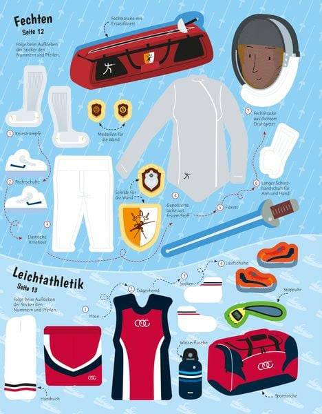 Mein Anzieh-Stickerbuch: Sportarten aus aller Welt