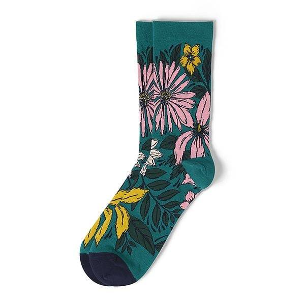 Socken Frida Kahlo „Blossoms“, grün, Gr. 35-38