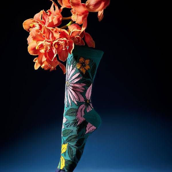 Socken Frida Kahlo „Blossoms“, grün, Gr. 35-38