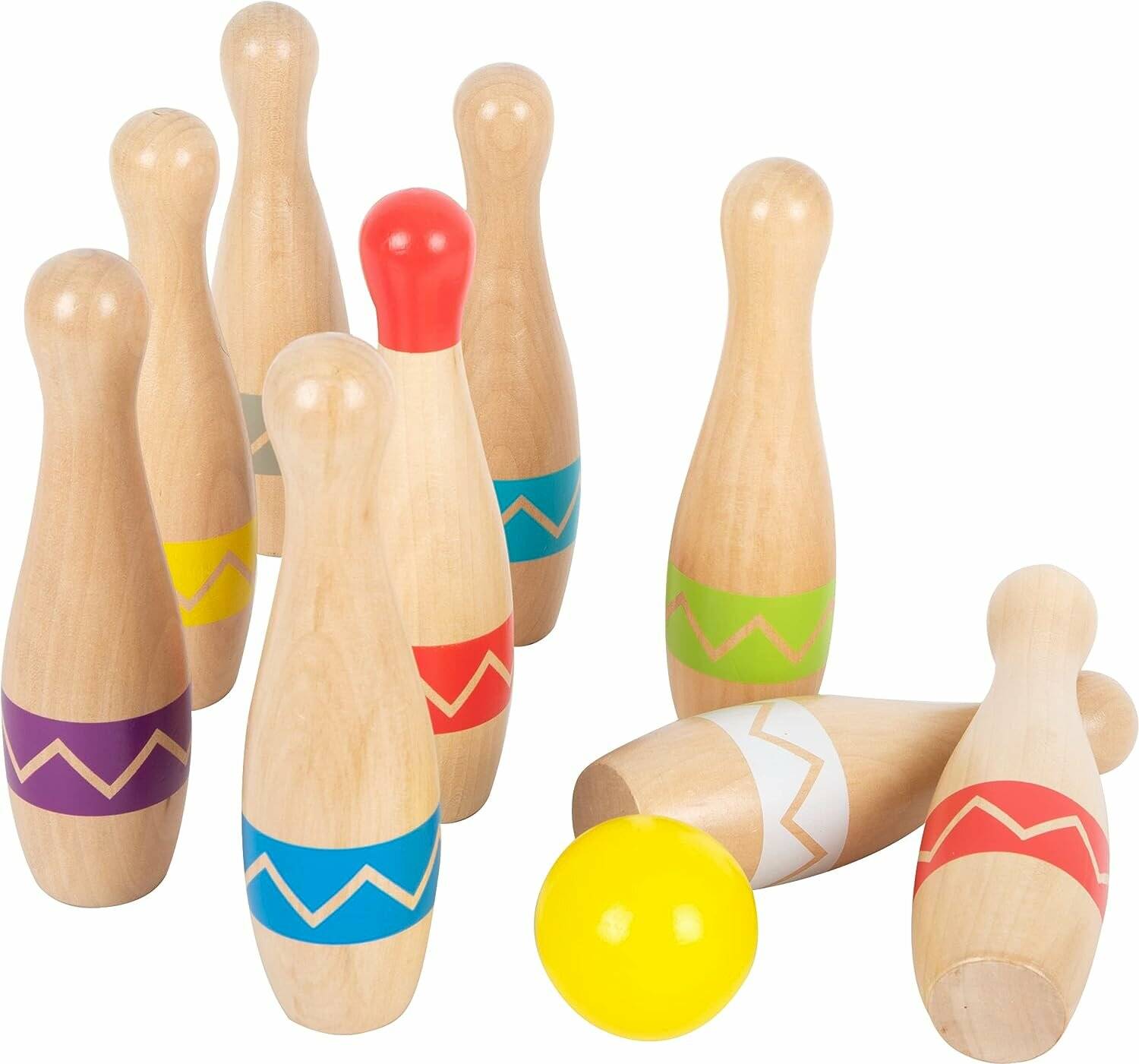 Small Foot 11912 Kegelspiel Active aus Holz mit praktischem Beutel