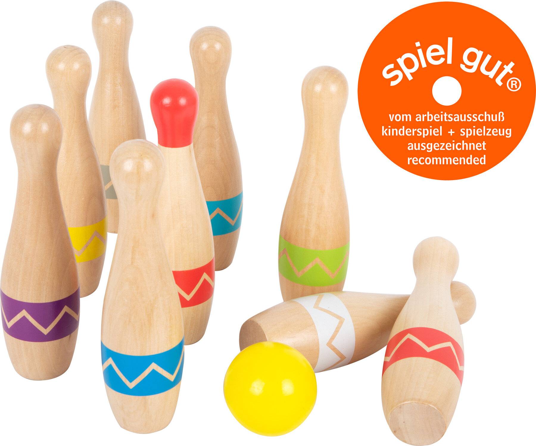 Small Foot 11912 Kegelspiel Active aus Holz mit praktischem Beutel